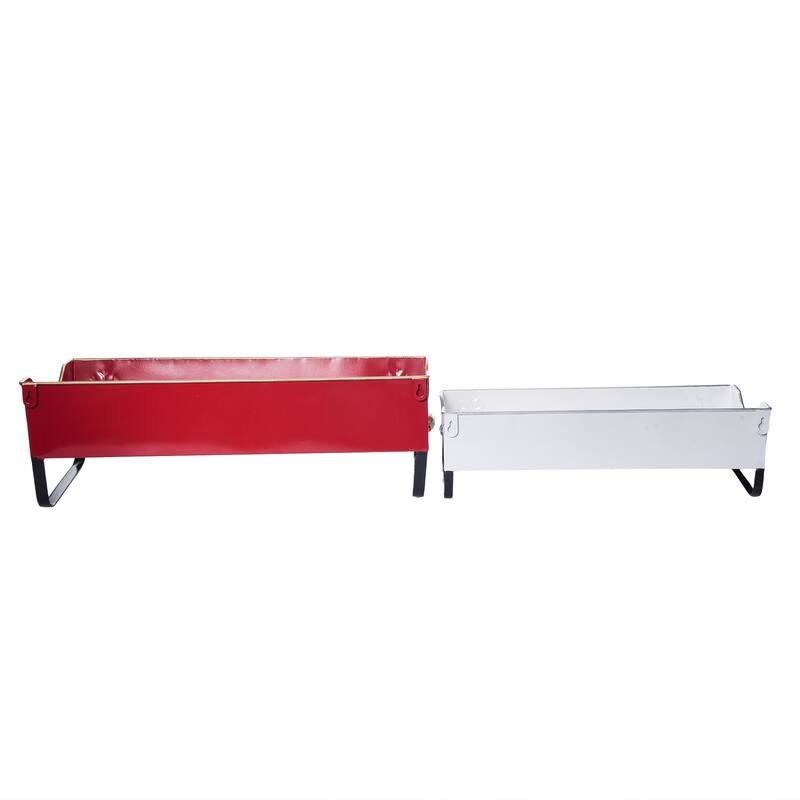 Transpac Metal 20 in. Multicolor Christmas Containers Set of 2