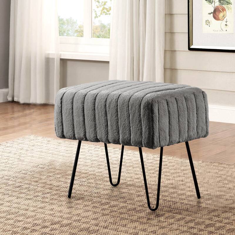 Serenta SuperMink Fauxfur Ottoman Bench