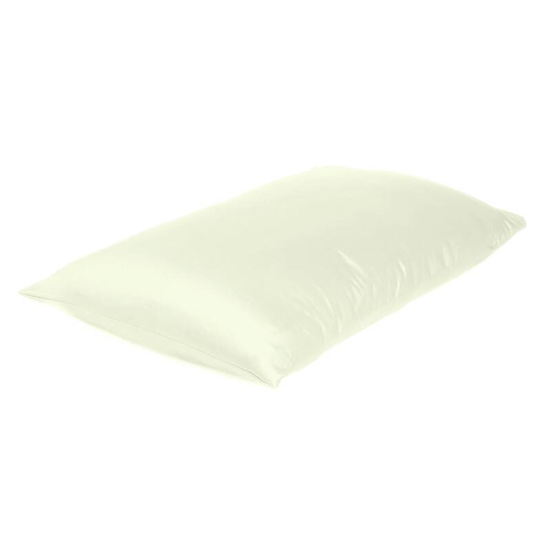 HomeRoots Ivory Dreamy Set Of 2 Silky Satin Standard Pillowcases