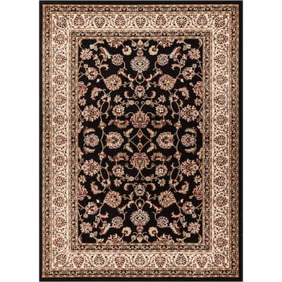 Well Woven Oriental Detailed Palace Green Area Rug - 5'3" x 7'3"