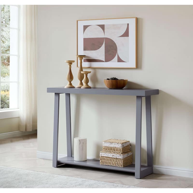 Emma Collection Wood 36" Modern Console Table with Shelf - Grey