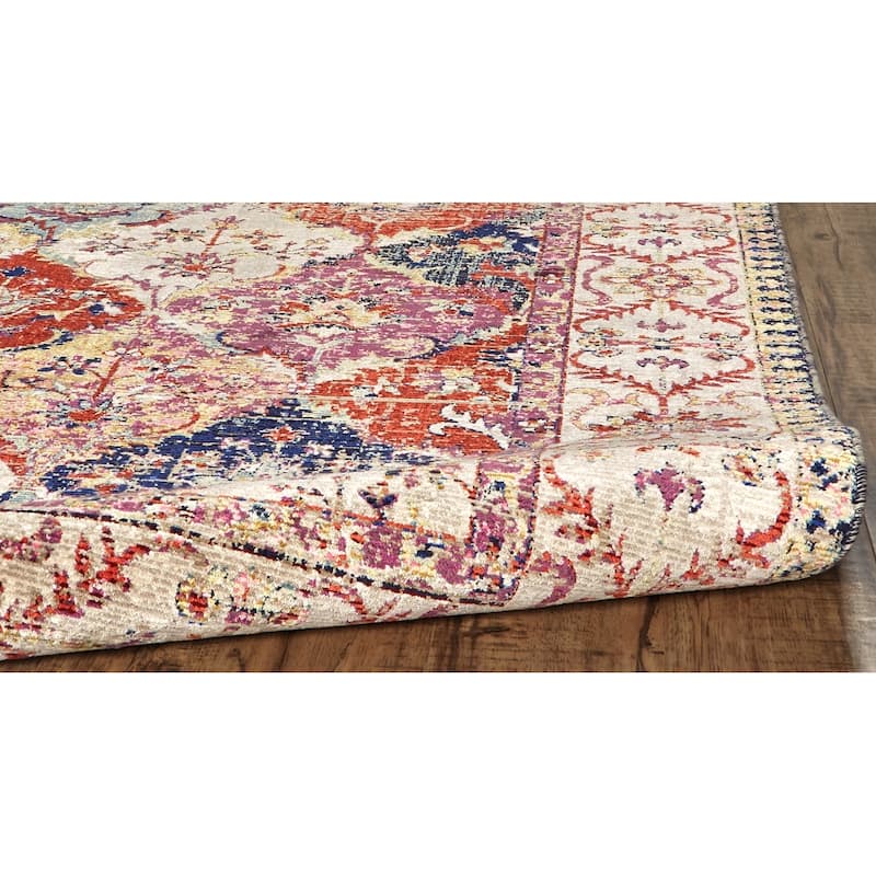 Tessina Distressed Ornamental Rug, Rust/Red, Area Rug