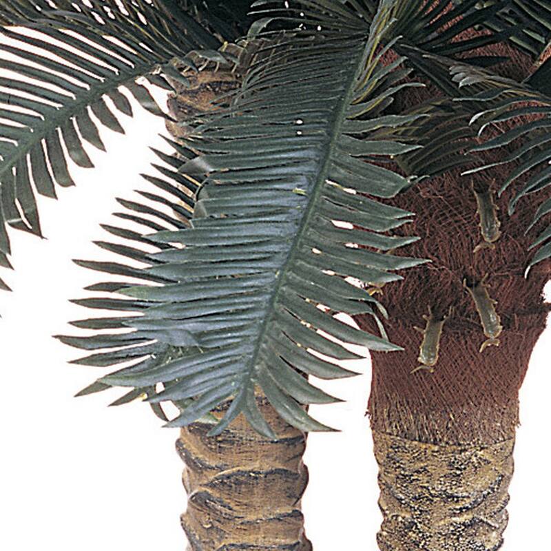 Silk Sago Palm Tree with Double Pots - 6ft & 4ft Indoor Faux Plant Decor - 6ft.