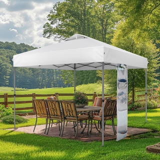 10' x 10' Pop Up Outdoor Canopy Tent Commercial Instant Reinforce Canopies with Wheel Carry Bag & Storage Pocket - 10x10'