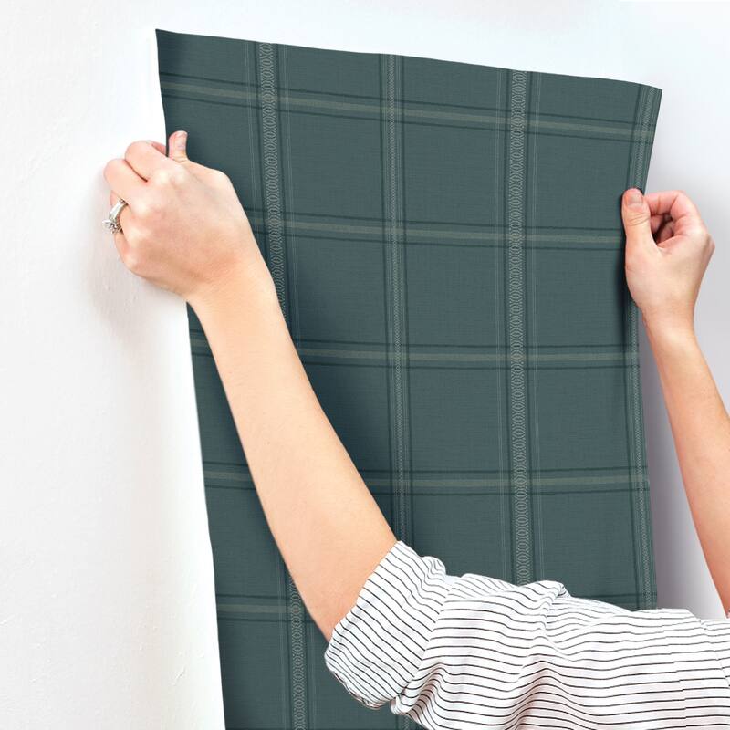 Chesapeake Auberge Teal Plaid Wallpaper