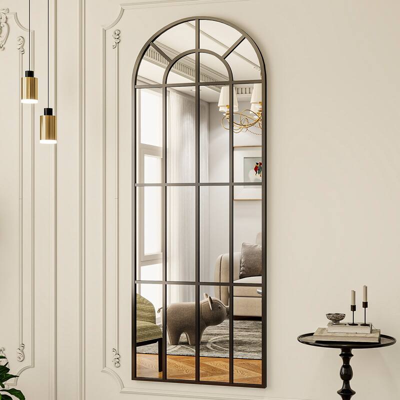 Windowpane Full Length Metal Wall Mirror