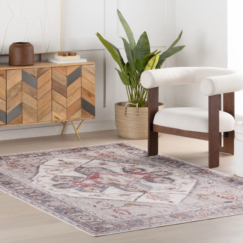 Nuloom Eloqua SplashGuard Machine Washable Area Rug - 2'6" x 8' Runner - Beige