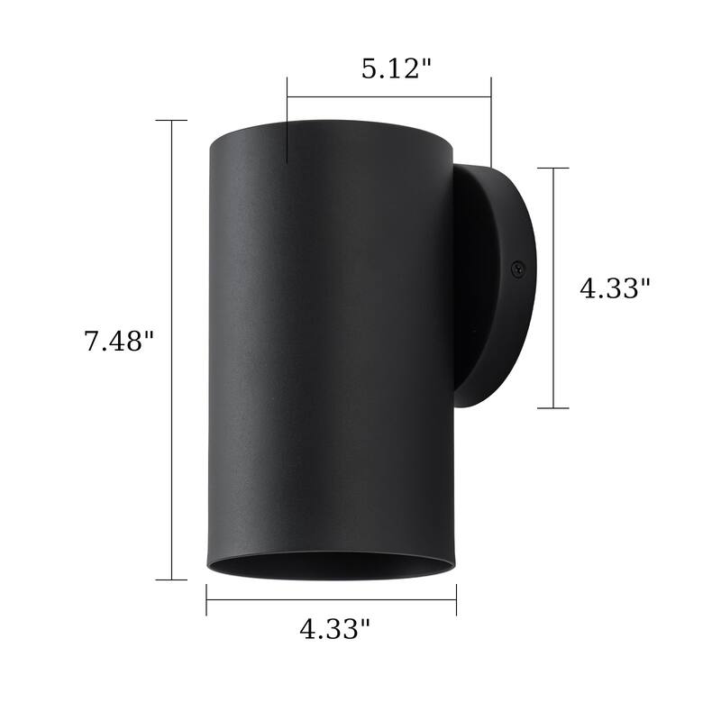 1-Light Cylinder Outdoor Wall Sconce