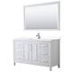 Option White, Chrome Trim, White Cultured Marble Top