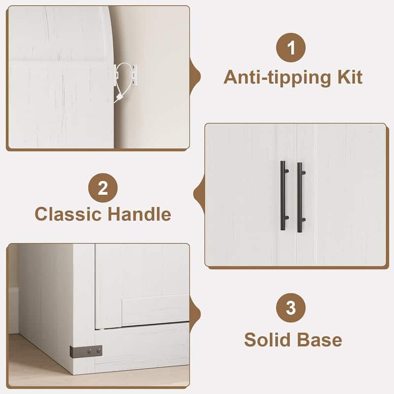 71.6" 5-Tier Arched Display Cabinet with Glass Doors, Bookshelf - N/A