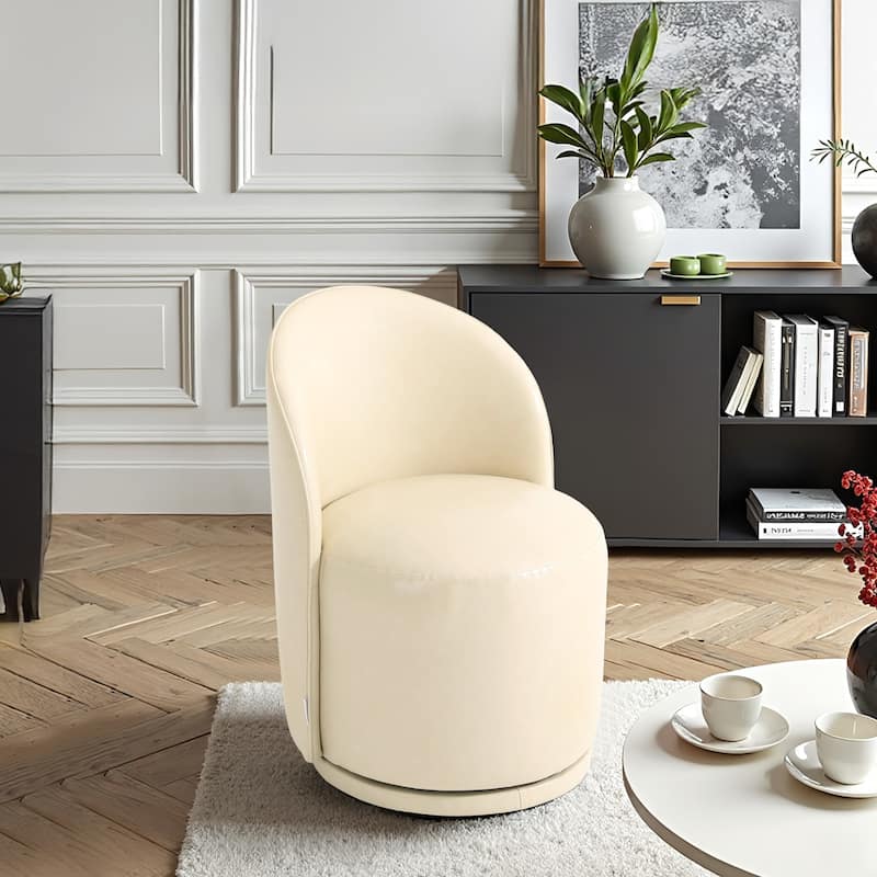 Modern Armless 360-Degree Swivel Dining Chair Barrel Chair