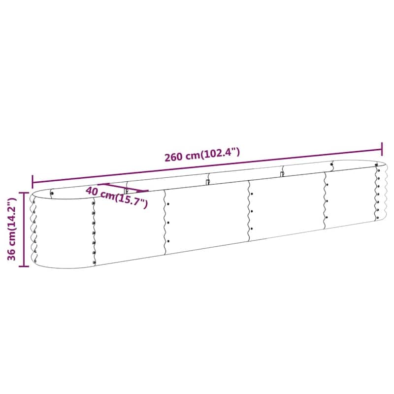 vidaXL Garden Raised Bed Patio Outdoor Raised Planter Box Powder-coated Steel