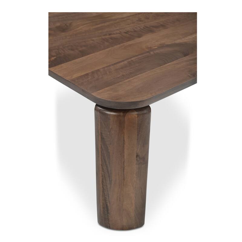 NADAAL STUDIOS Sylvessa Nesting Coffee Tables, Solid Mango Wood, Rounded Square Shape, Brown