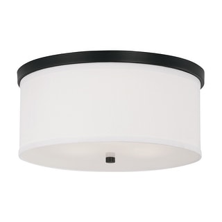 Transitional 3-light Matte Black Flush Mount - 7.25 inches high
