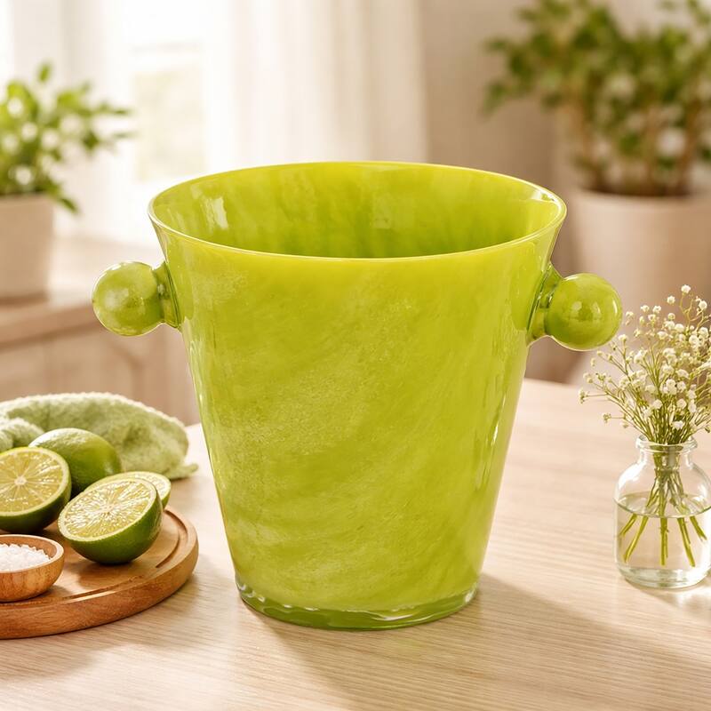 Green Resin Ice Bucket w/Handles
