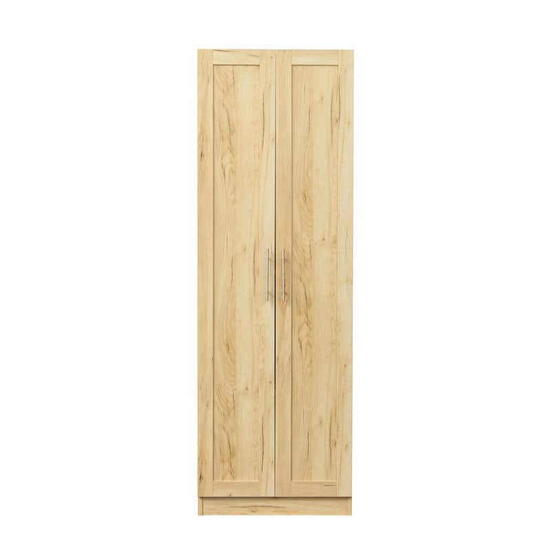 High wardrobe and kitchen cabinet with 2 doors and 3 partitions to separate 4 storage spaces
