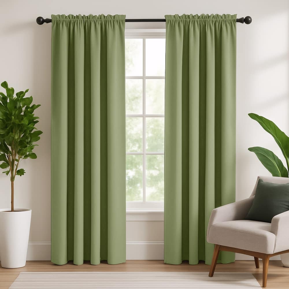 Deconovo 2-Pack Thermal Room Darkening Rod Pocket Curtains