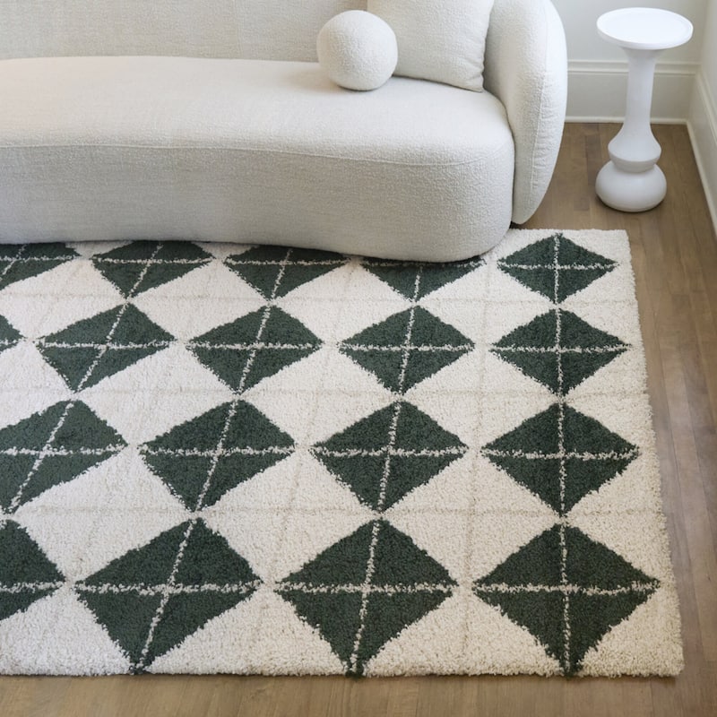 Quarterman Diamond Shag Area Rug
