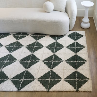 Quarterman Diamond Shag Area Rug