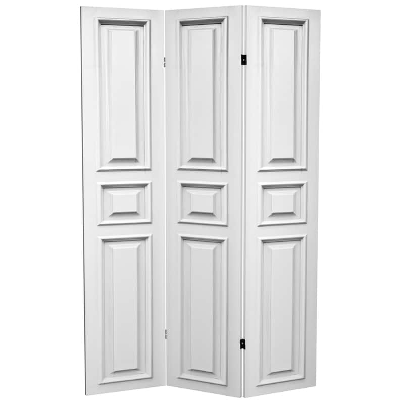 6 ft. Tall Double Sided White Door Panel Canvas Room Divider