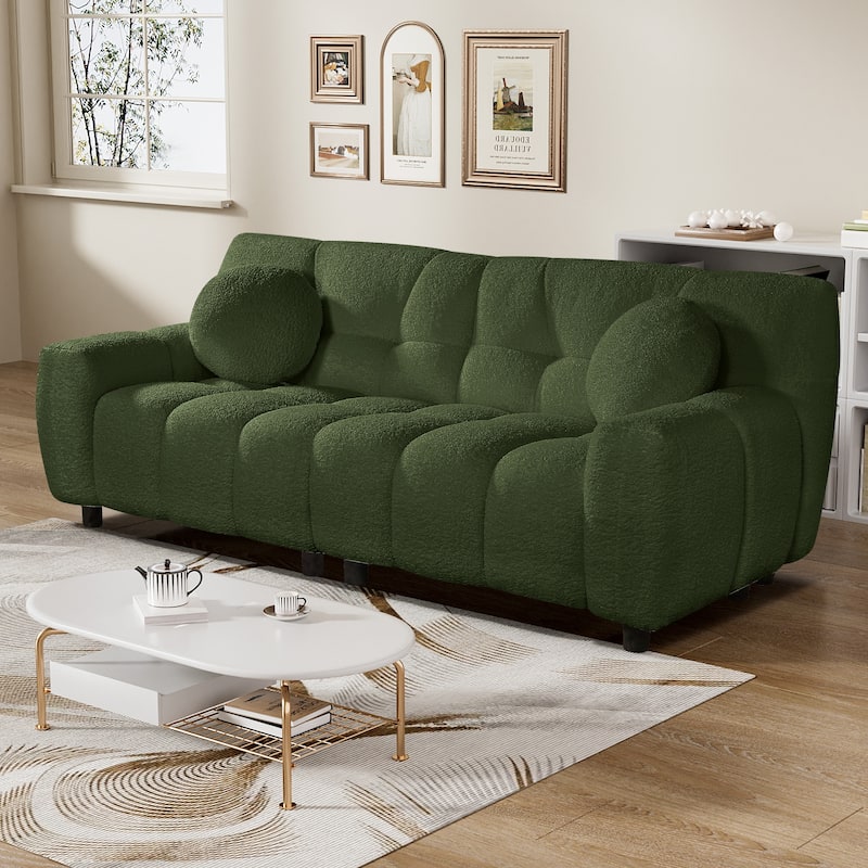Teddy Boucle 2-Seat Cloud Deep Seat Sofa Couch for Living Room, Bedroom