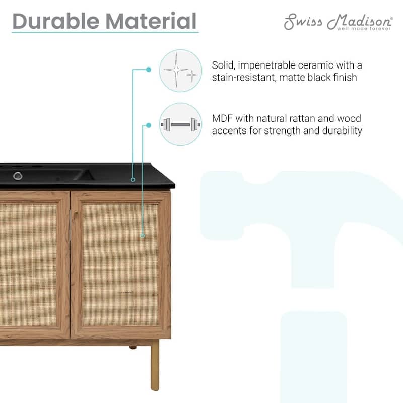Swiss Madison SM-BV665-3MB Classe 48" Free Standing Single Basin