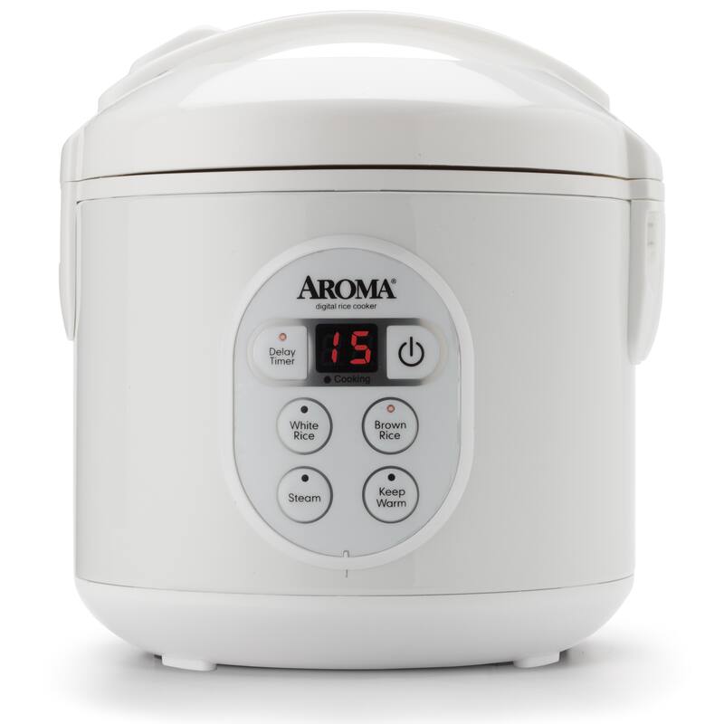 Aroma Housewares 8-Cup (Cooked) Digital Rice Cooker and Food Steamer ARC-914D Refurbished - White