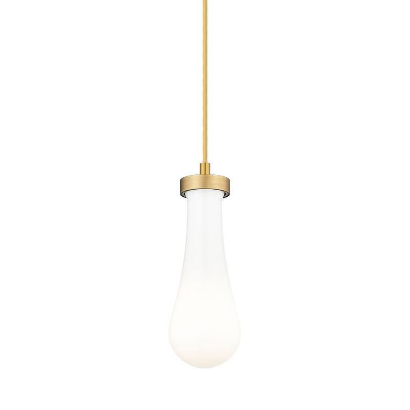Innovations Lighting 451-1P-11-5 Owego Pendant Owego 5" Wide Mini - Brushed Brass / Gloss White