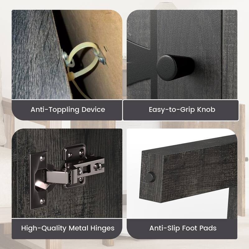 Gymax Robot Vacuum Stand Cabinet w/ Door & Open Shelf for Home Office