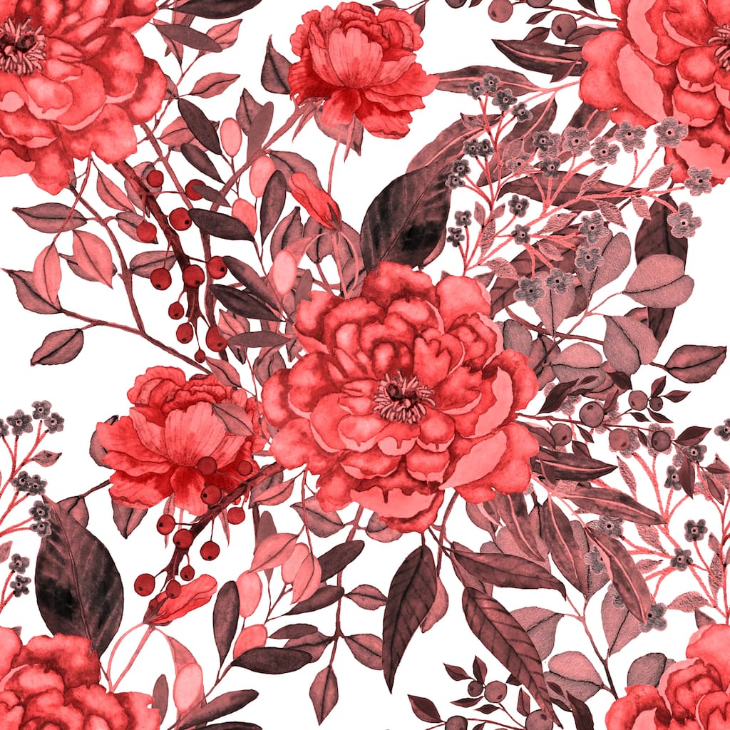 Watercolor Botanical Art Removable Wallpaper - 24'' inch x 10'ft