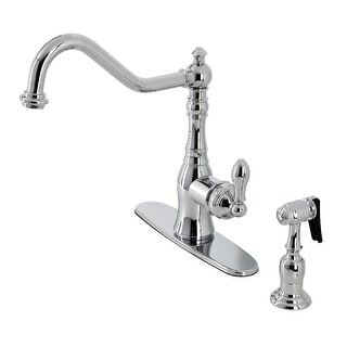 Kingston Brass American Classic Single-Handle Kitchen Faucet with Brass Sprayer - Bed Bath ...