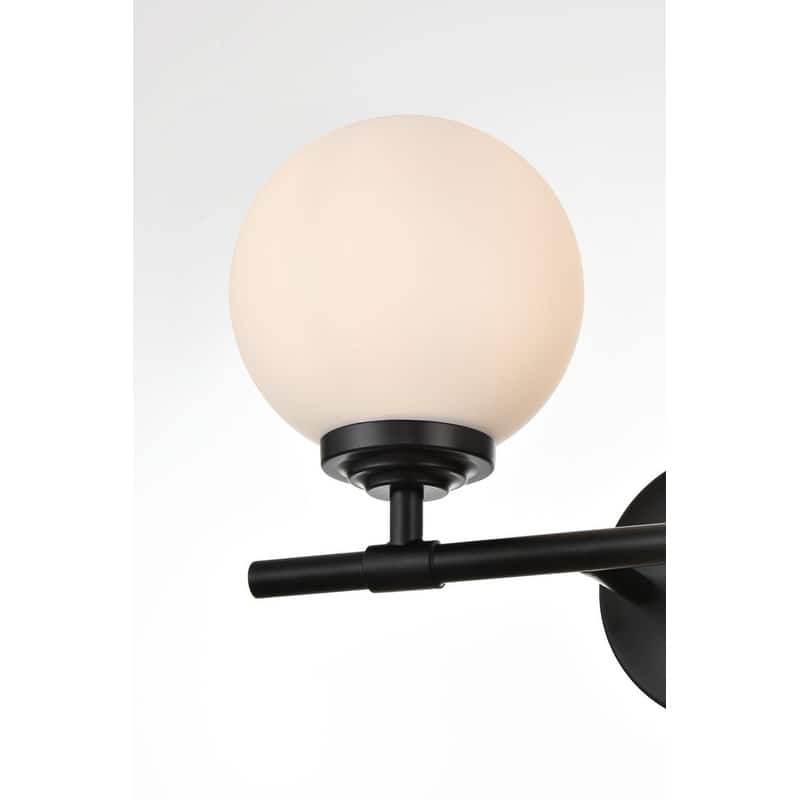 Ash 1 Light Black and Frosted White Bath Sconce