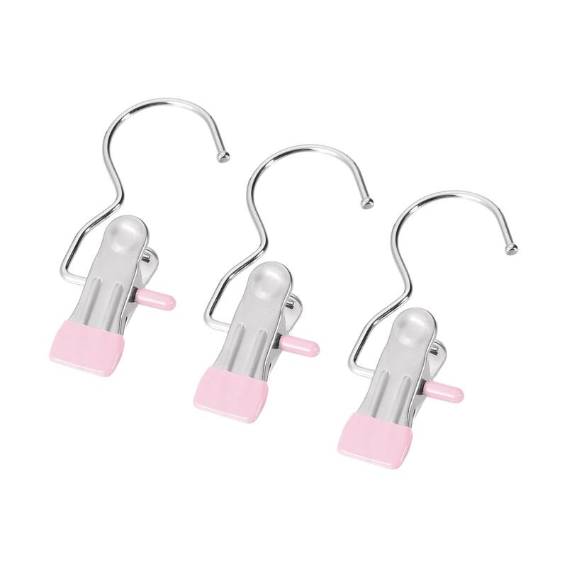 Uxcell Laundry Clips with Hook, Metal Boot Hangers Chrome Plated