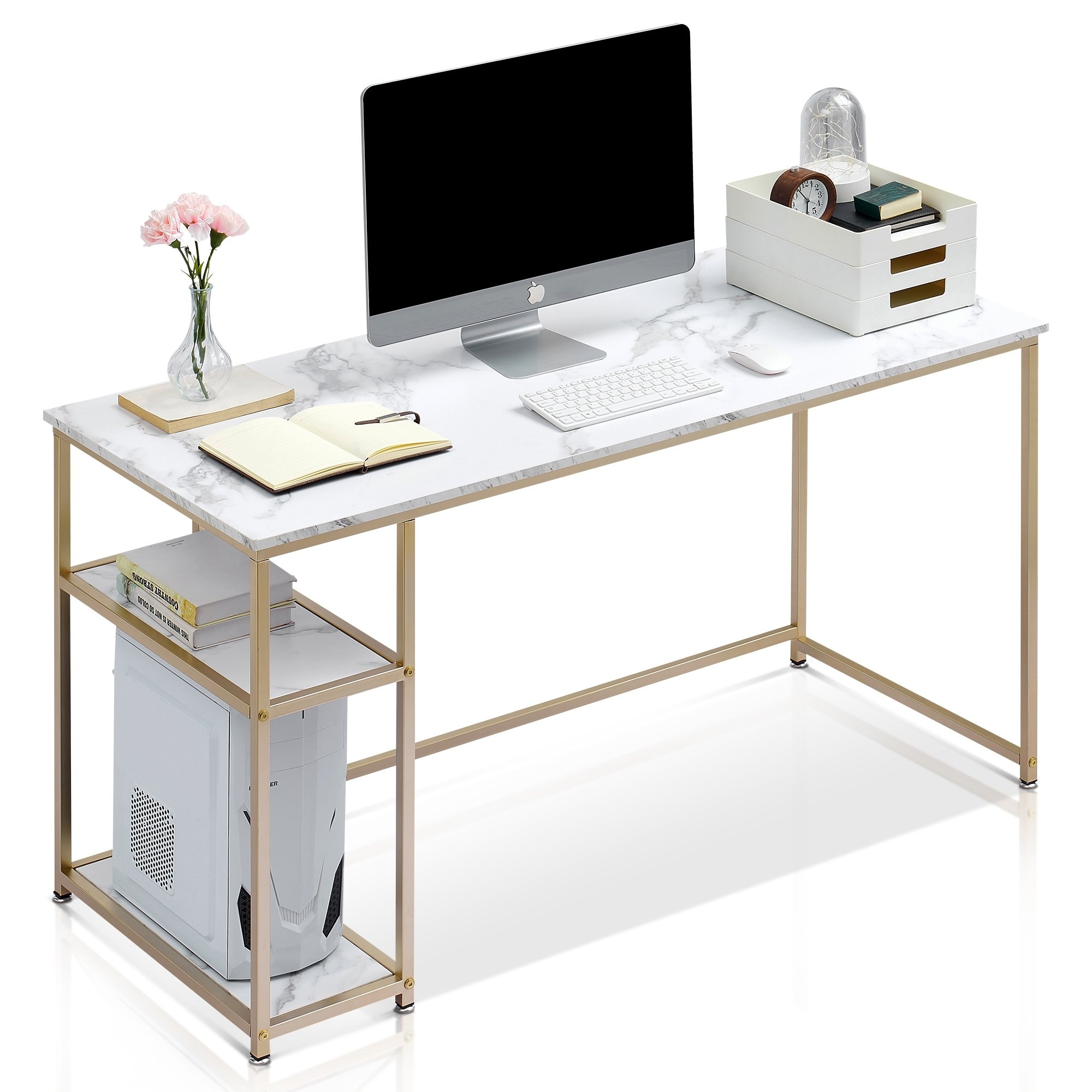2 tier sales white desk