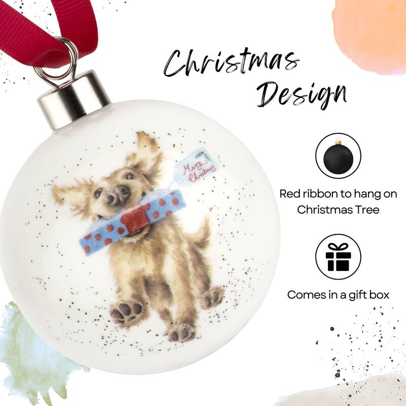 Royal Worcester Wrendale Designs Christmas Bauble