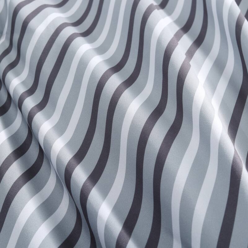Year-Round Printed Stripe Microfiber Comforter Set