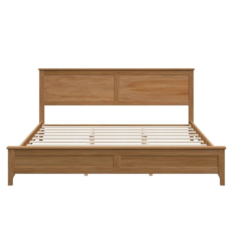Solid Wood Platform Bed Frame wit Wood Slats Support & No Box Spring Needed（Full/Queen/King）