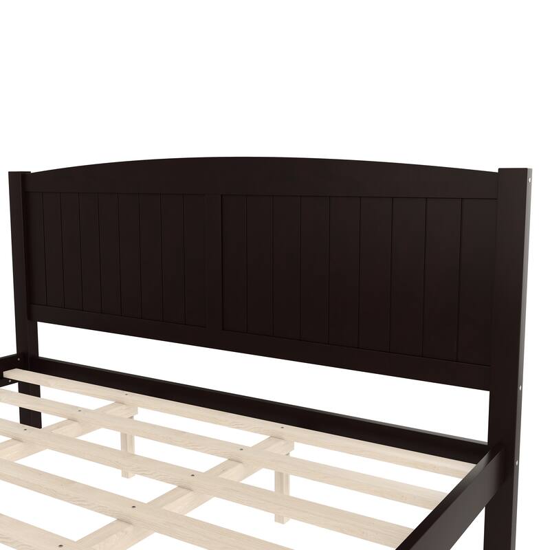 King Size Platform Bed, Solid Wood Platform Bed with Support Slats and Strong Structure, No Box Spring Needed