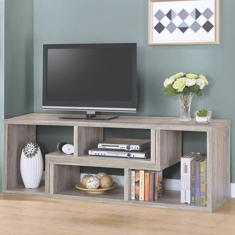 Modern Multifunctional Design Display Grey Driftwoood Bookcase Tv Console