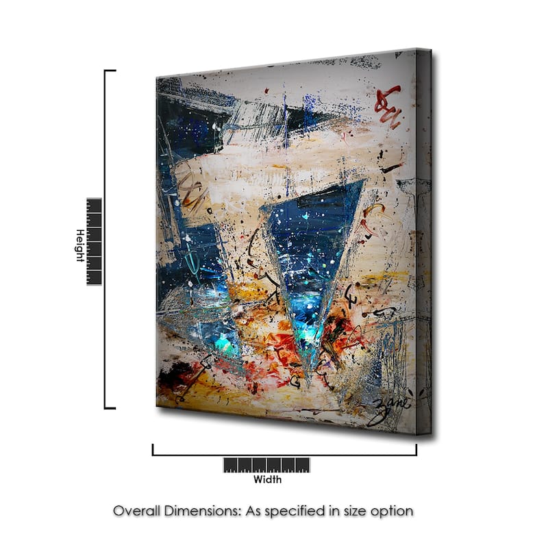 'New Bet XII' Abstract Wrapped Canvas Wall Art - Multi-Color