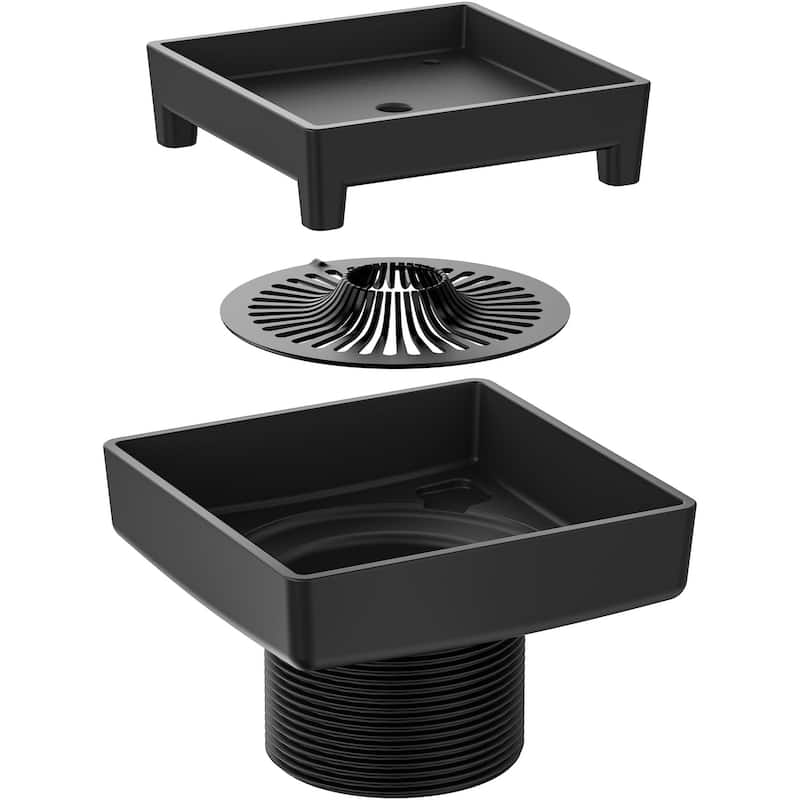 Ebbe America ETID-4 Rough-In 4" Legacy Shower Drain - Matte Black