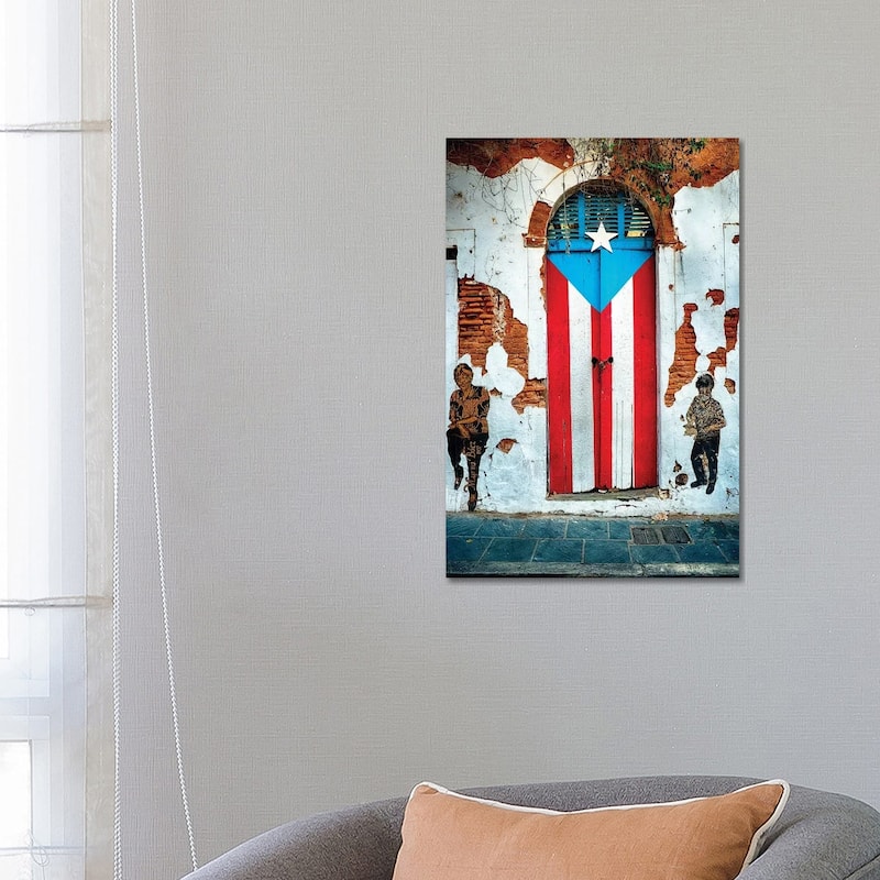 iCanvas "Puerto Rican Flag Door" by George Oze Canvas Print - 26x18x1.5
