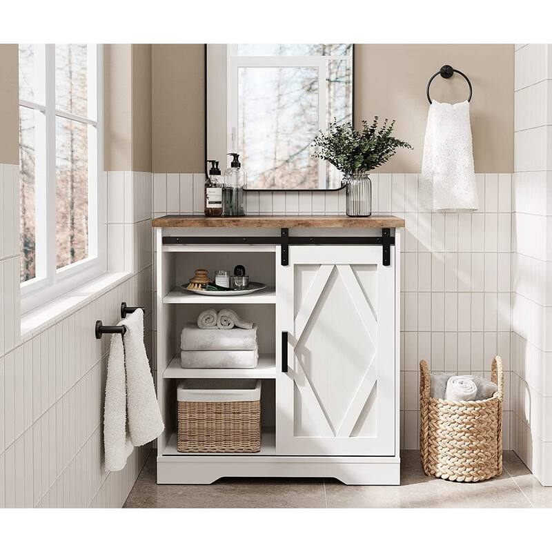 WAMPAT Farmhouse Coffee Bar Cabinet Storage Sideboard