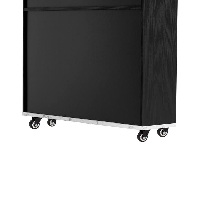 Rolling Kitchen Island with Extendable Table, Drawers, Power Outlet and Brake lock, Storage Cabinet