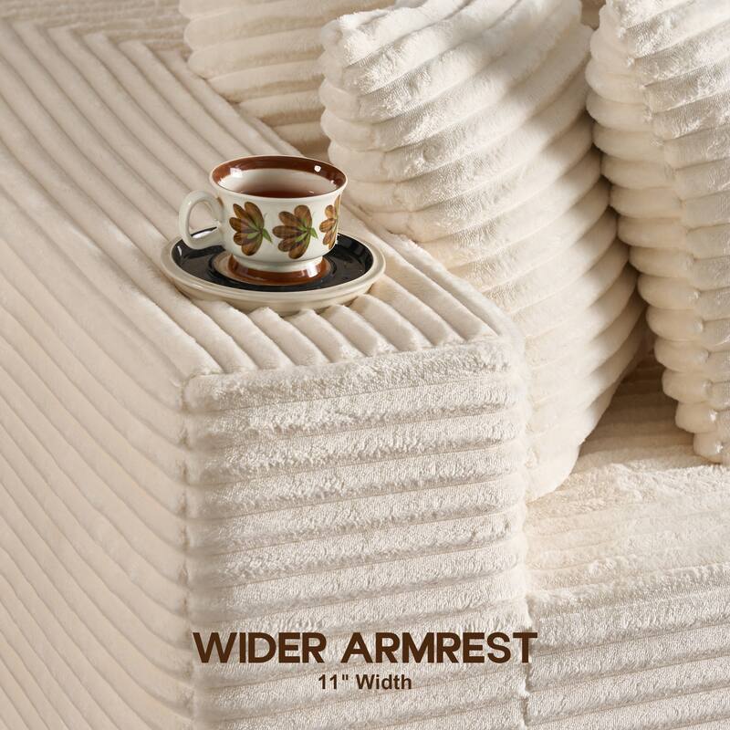 OVIOS All-Foam Cloud L-Shaped Lounger Sofa​ ​​With Ottoman​