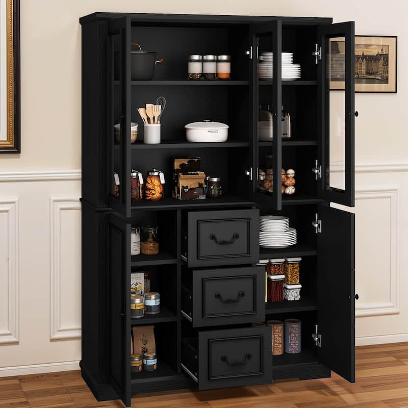 Moasis Bookcase Display Cabinet w/Glass Doors