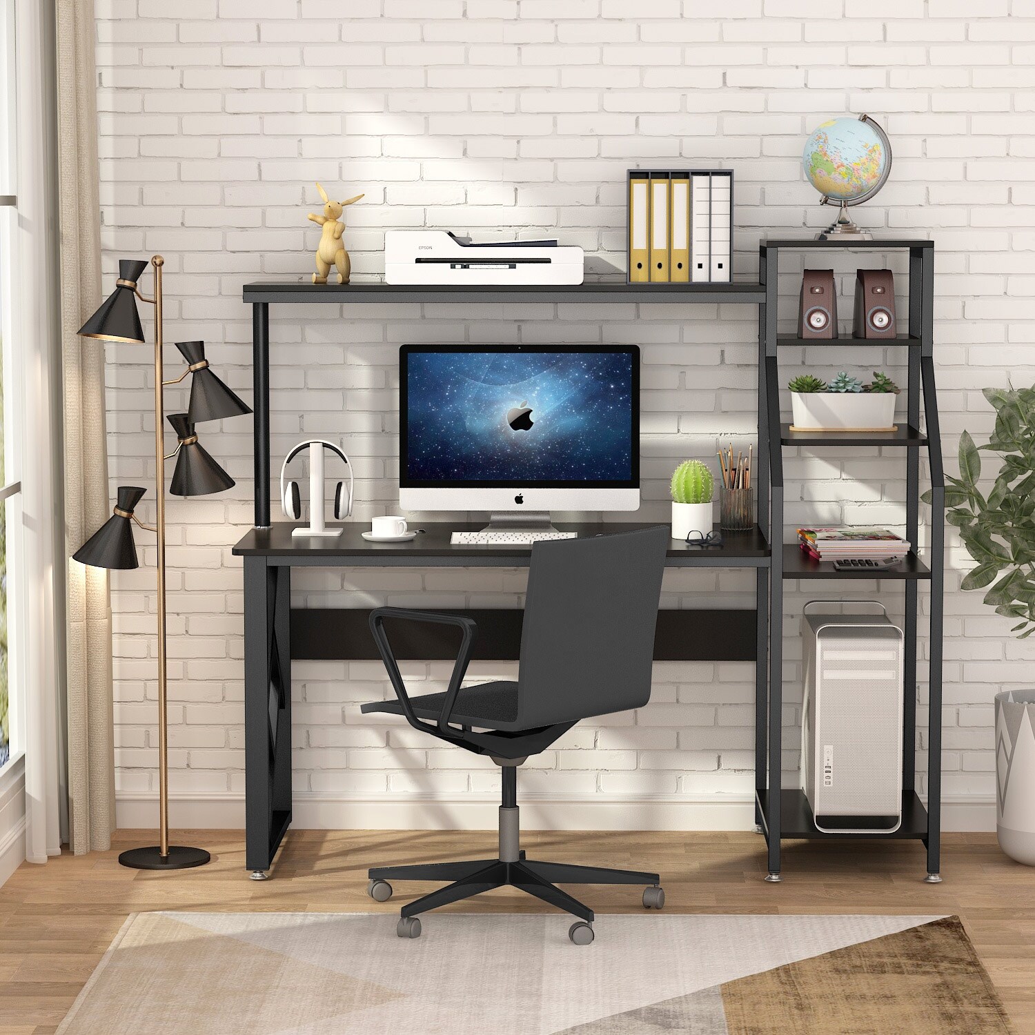 Featured image of post Computer Desks With Shelves - Thaler computer desk with hutch this traditional style desk is large and imposing in style while it is made from manufactured wood and topped with a cherry veneer.
