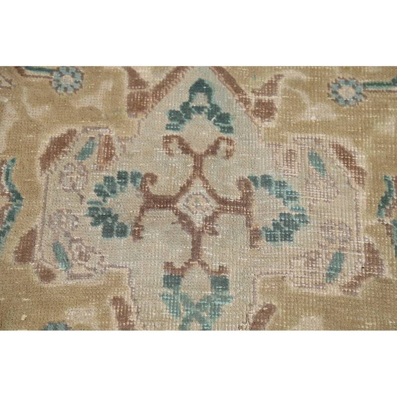 Geometric Tabriz Persian Vintage Area Rug Hand-Knotted Wool Carpet - 7'11"x 11'3"