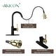 preview thumbnail 11 of 13, Two-Tone Matte Black & Rose Gold Kitchen Faucet with Deck Plate, Single Level Handle and Pull Down Sprayer
