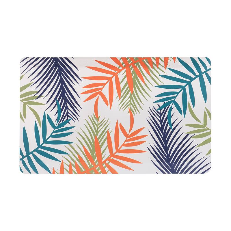 Floral Leaves Anti Fatigue Standing Kitchen Mat